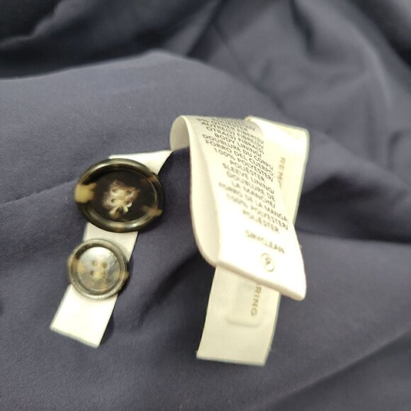 Loft Women's Navy 53% Wool Blend Elbow Patches Academia Style Blazer Size 6 - Picture 12 of 13